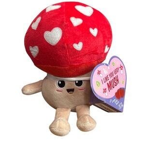 Frankford Valentines Red Heart Mushroom Plush Toy w/Candy Gift 9" NEW